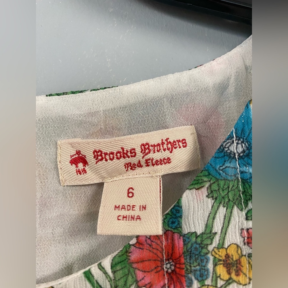 Brooks Brothers Shirt Women’s Size 6 Floral Ruffle Print Cottagecore Romantic - Picture 4 of 9
